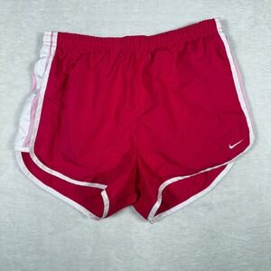 Nike Dri FIT Running Shorts Womens Small Pink White Athletic Shorts Pockets